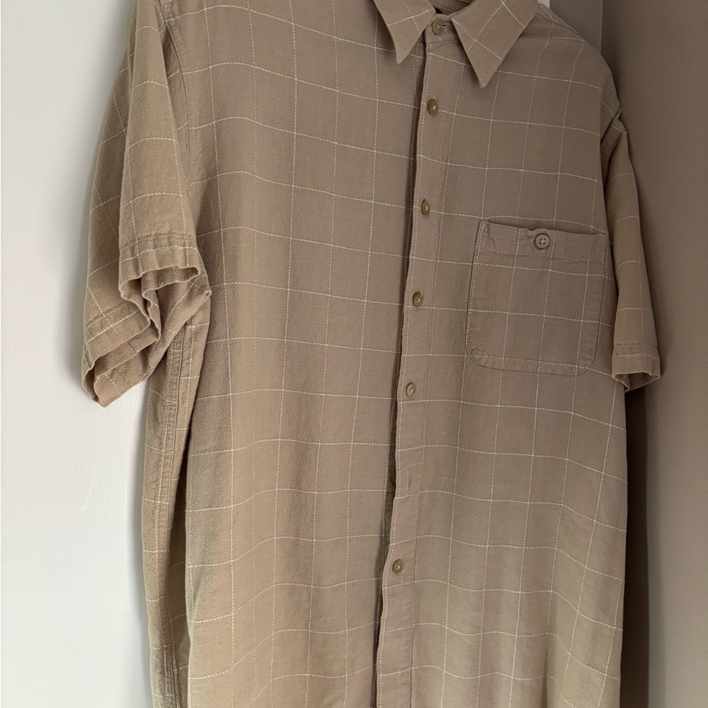 Marc Edward’s Classic Tan Checkered Men's Shirt - Picture 4 of 12